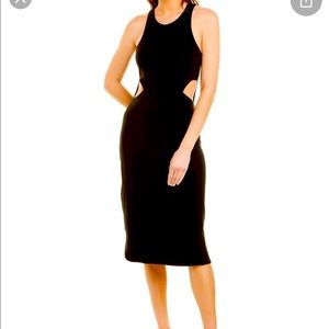 Tart Berenice side cut out black midi dress